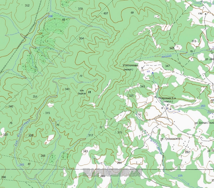 Топографическая Карта Чеховского Района 1см 250м