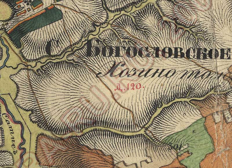 Карта нижегородской области 1850 года