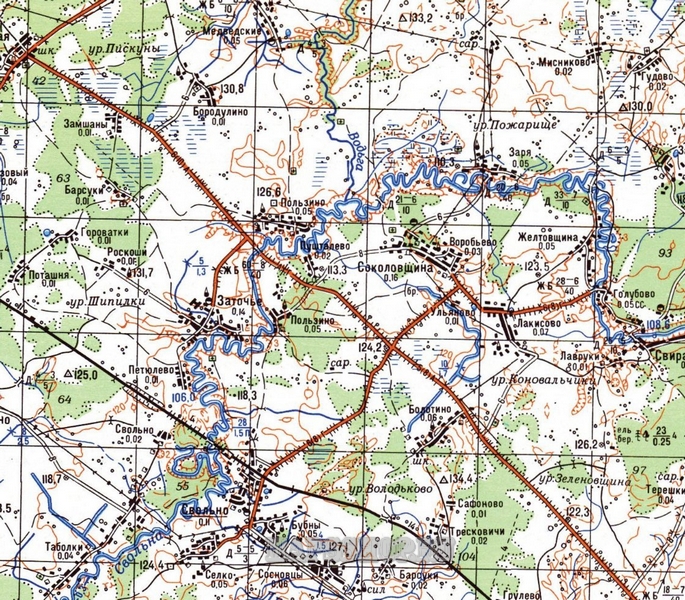 Топографическая карта Удмуртии 1 км - подробная топокарта Удмуртии скачать
