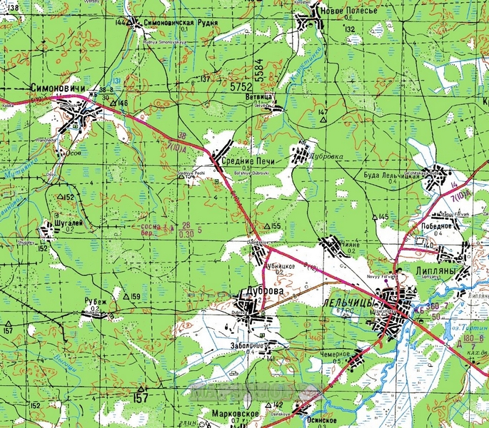 Топографическая карта Московской области 2 км - детальная топокарта Московскойобласти скачать