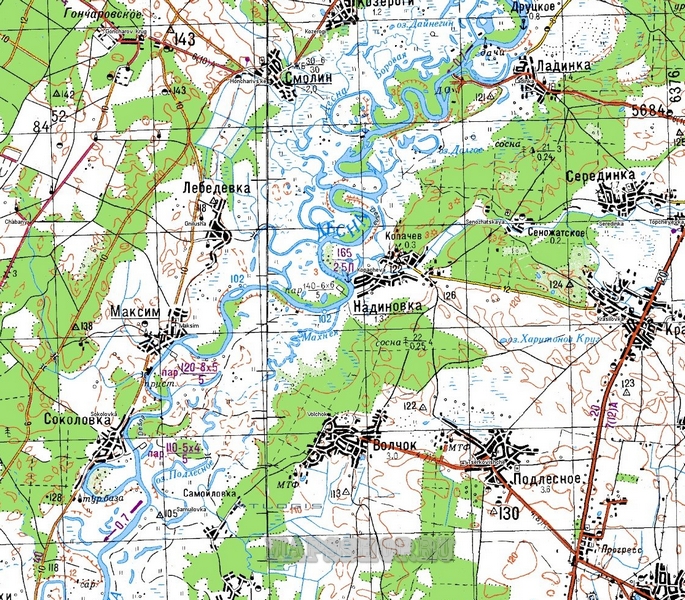 Топографическая карта Краснодарского края 2 км - детальная топокартаКраснодарского края скачать
