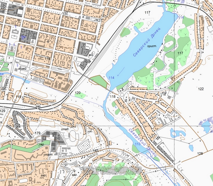 Топографическая карта Красноярска 250 м - подробная топокарта Красноярскаскачать