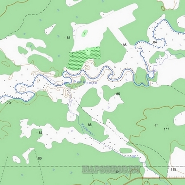 Топографическая карта села Гранатовка 1 см - 250 м