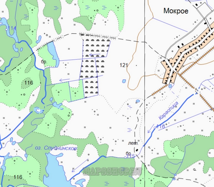 Топографическая карта Железногорского района 250 м - подробная топокартаЖелезногорского района скачать